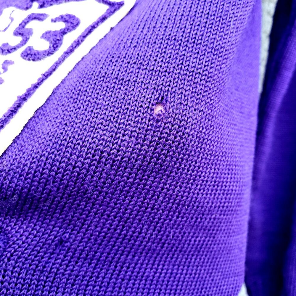 Vintage Class Sweater 50s High School Purple Wool Women S - Picture 11 of 15